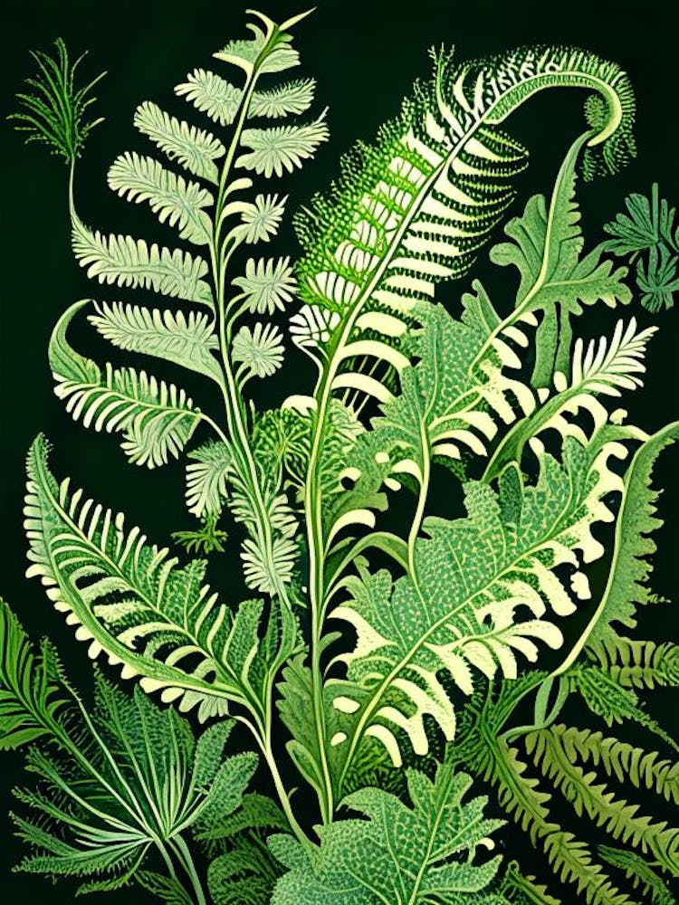 Marsh Fern Wildflower Vintage Botanical 2