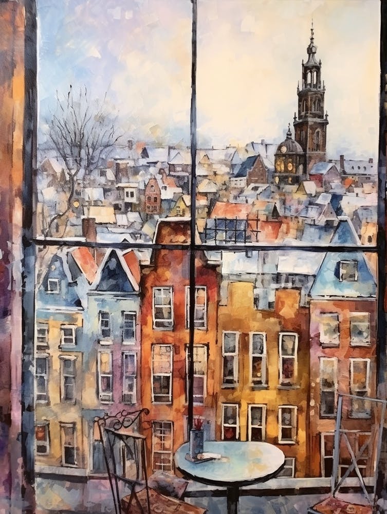 Winter Cityscape Amsterdam Netherlands 2