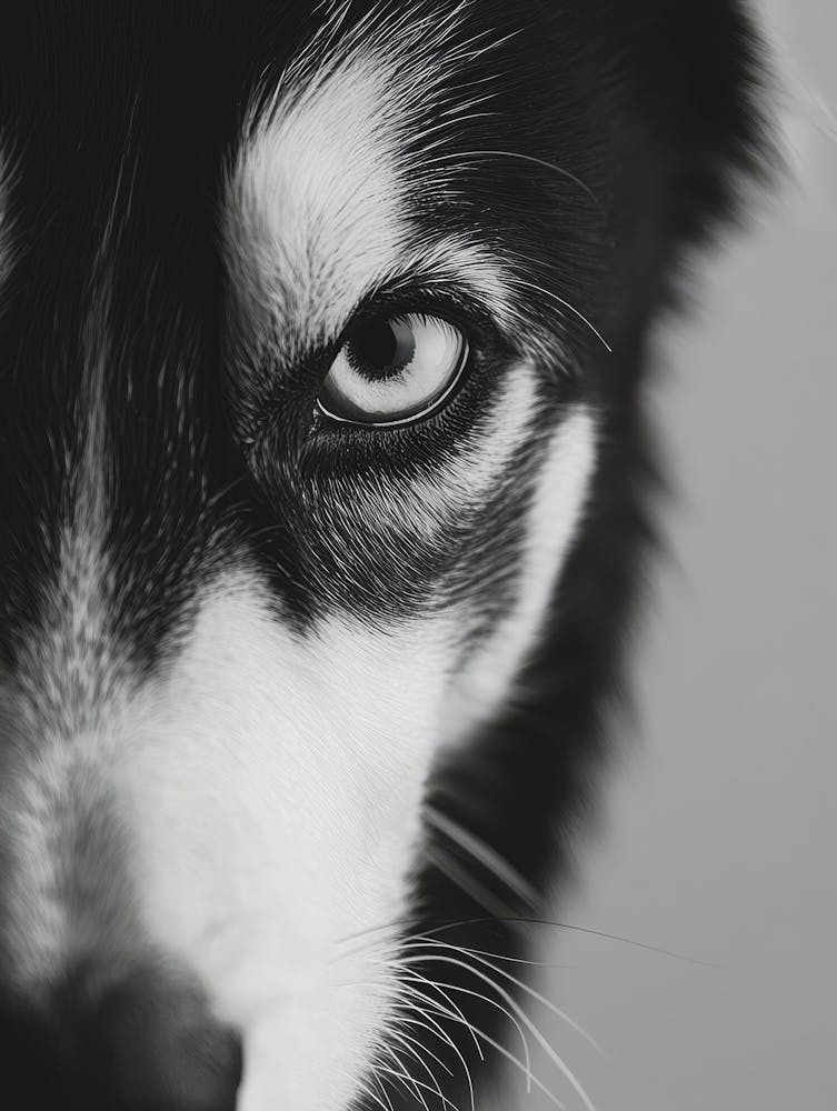 Black And White Dog Portrait