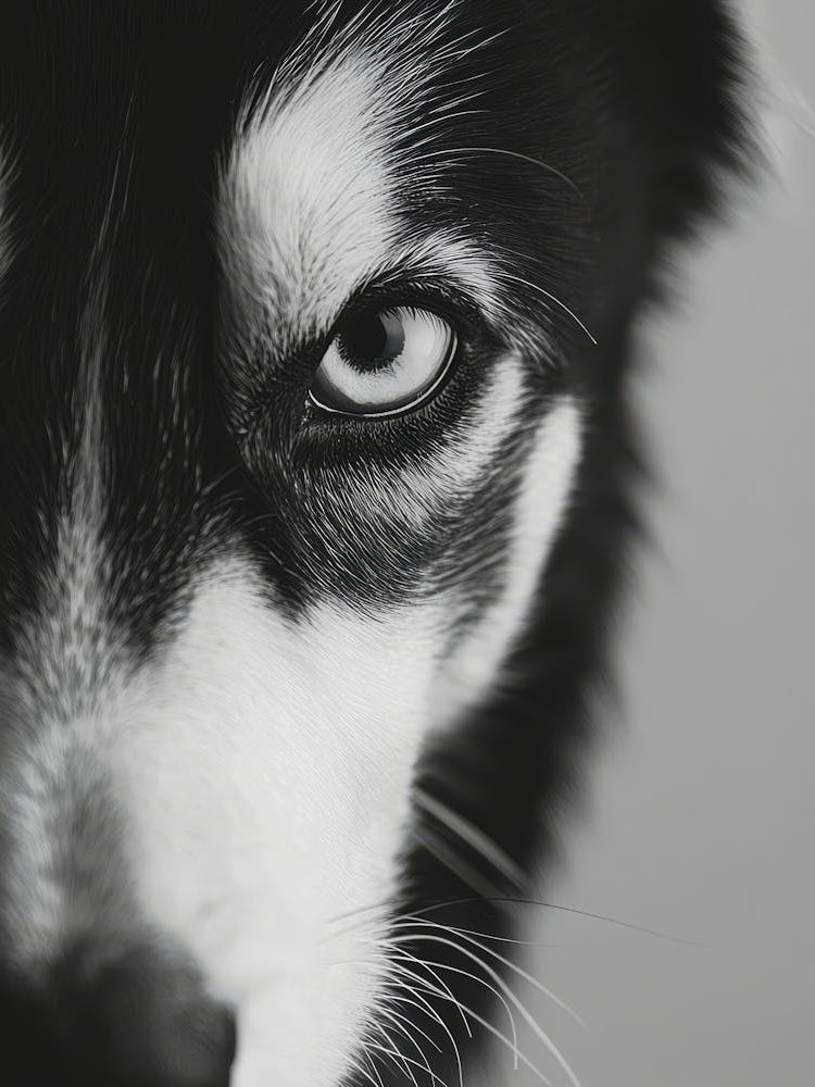 Black And White Dog Portrait
