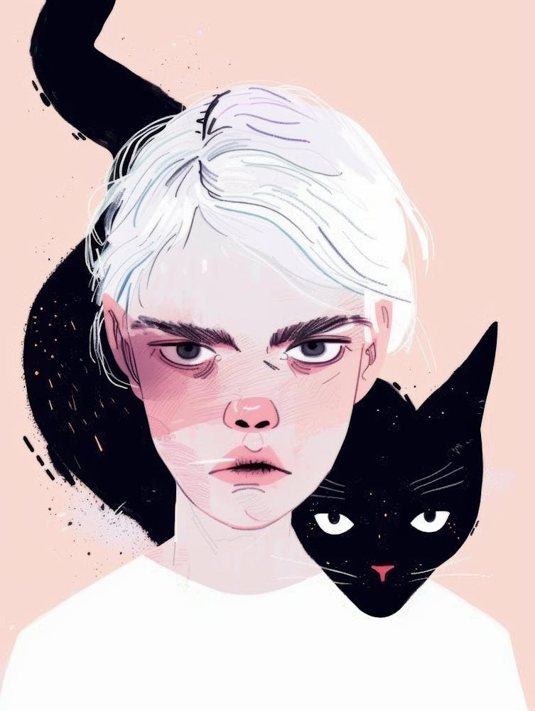 Girl With A Black Cat 4
