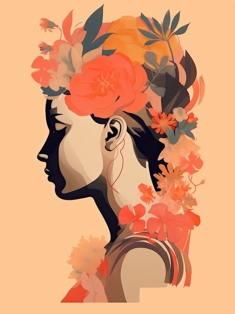 Bloom Body Woman Portrait Orange Tones 10