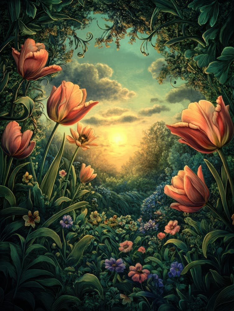 Tulips In The Garden 1