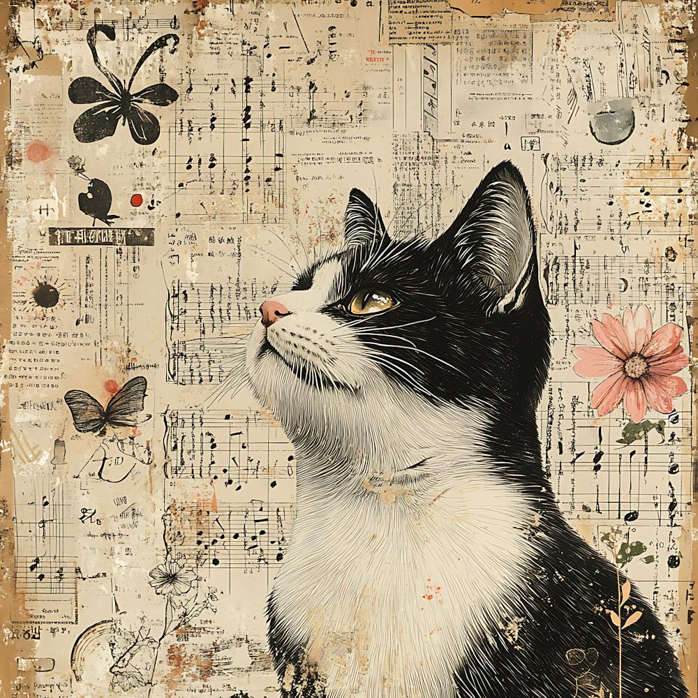 Vintage Cat On Paper 5