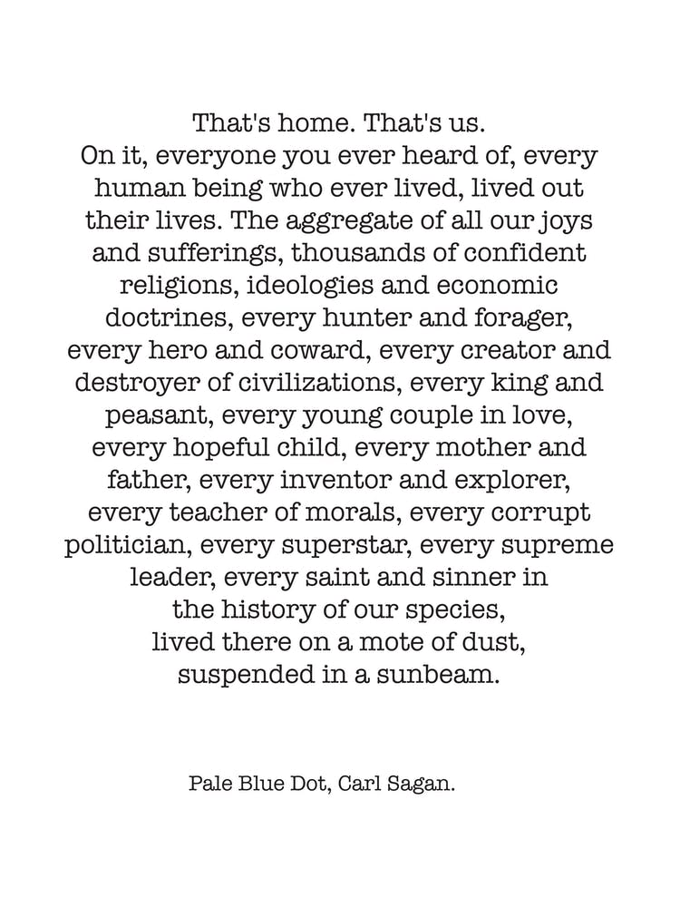 Pale Blue Dot   Carl Sagan Quote