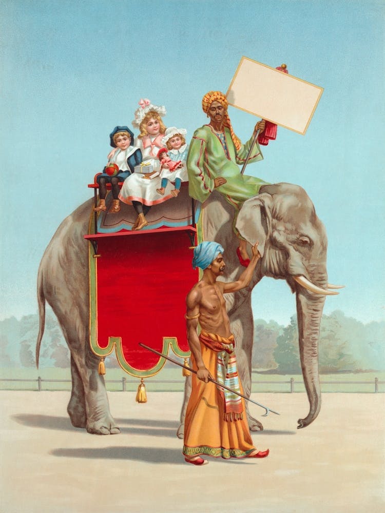 Family On An Elephant