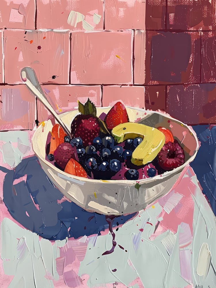 Pink Breakfast Food Acai Bowl 4