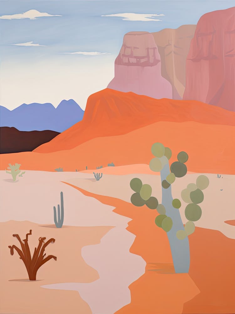 Chihuahuan Desert   North America (Mexico And United States), Contemporary Abstract Illustration 1