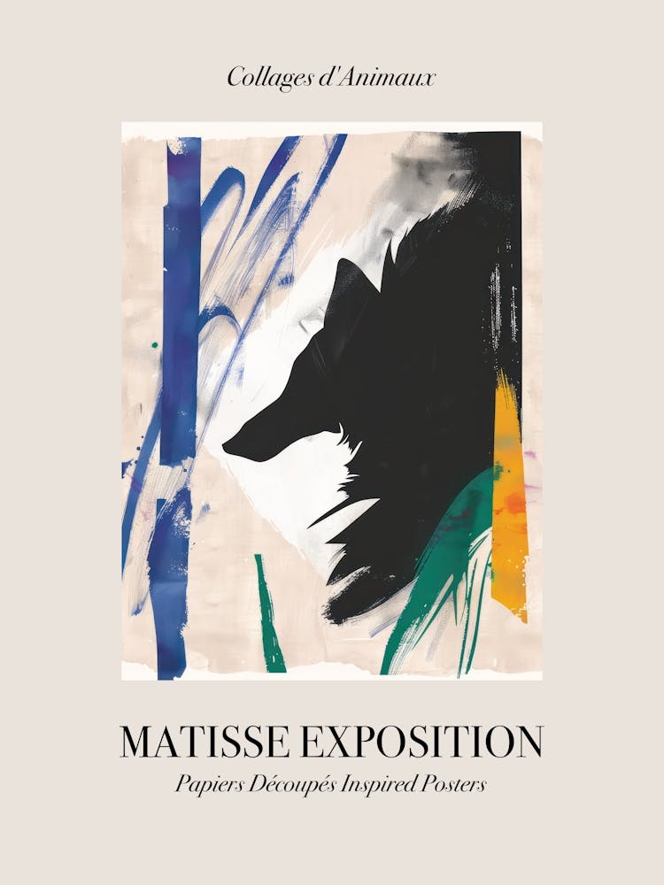Wolf 2 Matisse Inspired Exposition Animals Poster