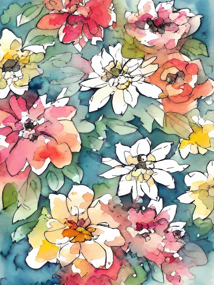Watercolor Flowers 1