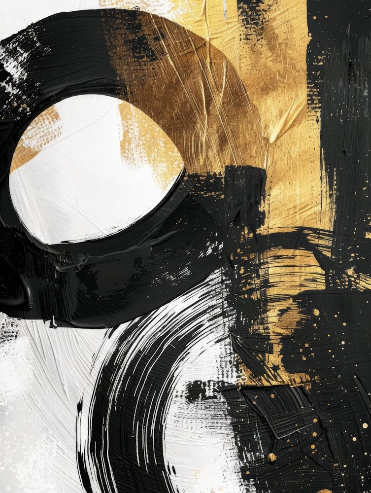 Impression sur toile abstraite noire et or 7