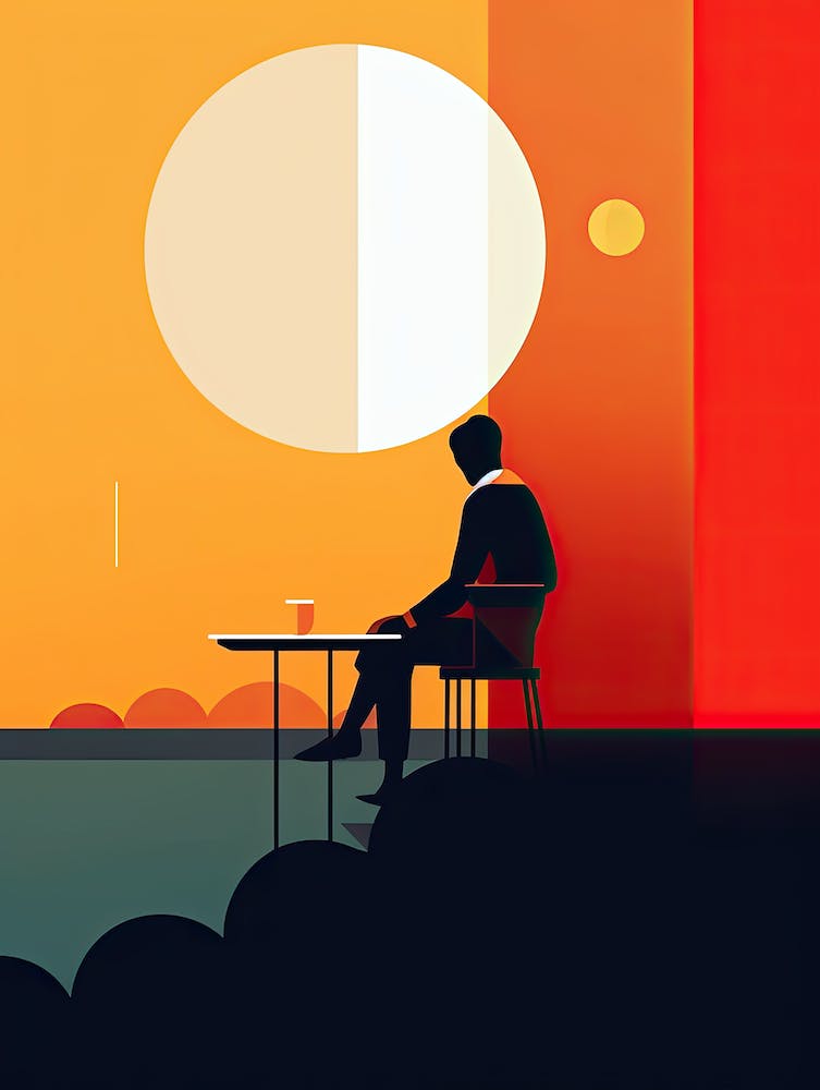 Man Sitting At Table, Loneliness