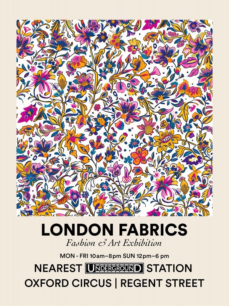 Poster Lavender Loom London Fabrics Floral Pattern 1