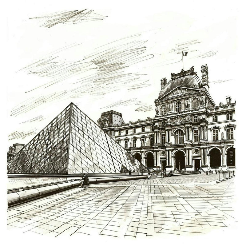 Sketch Of The Louvre