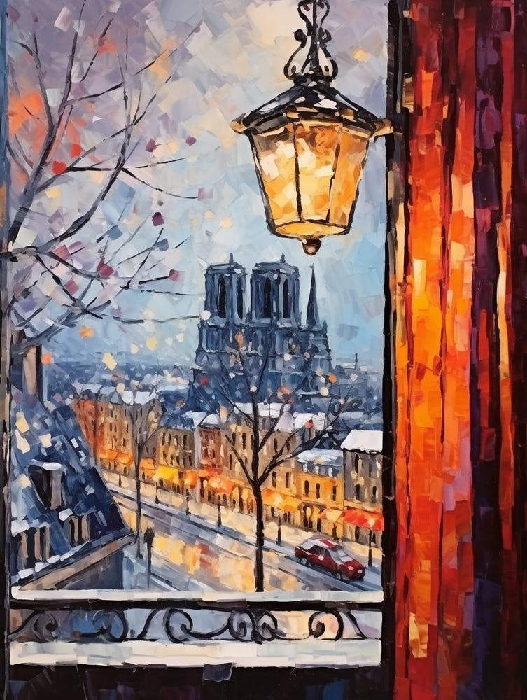 Winter Cityscape Paris France 2