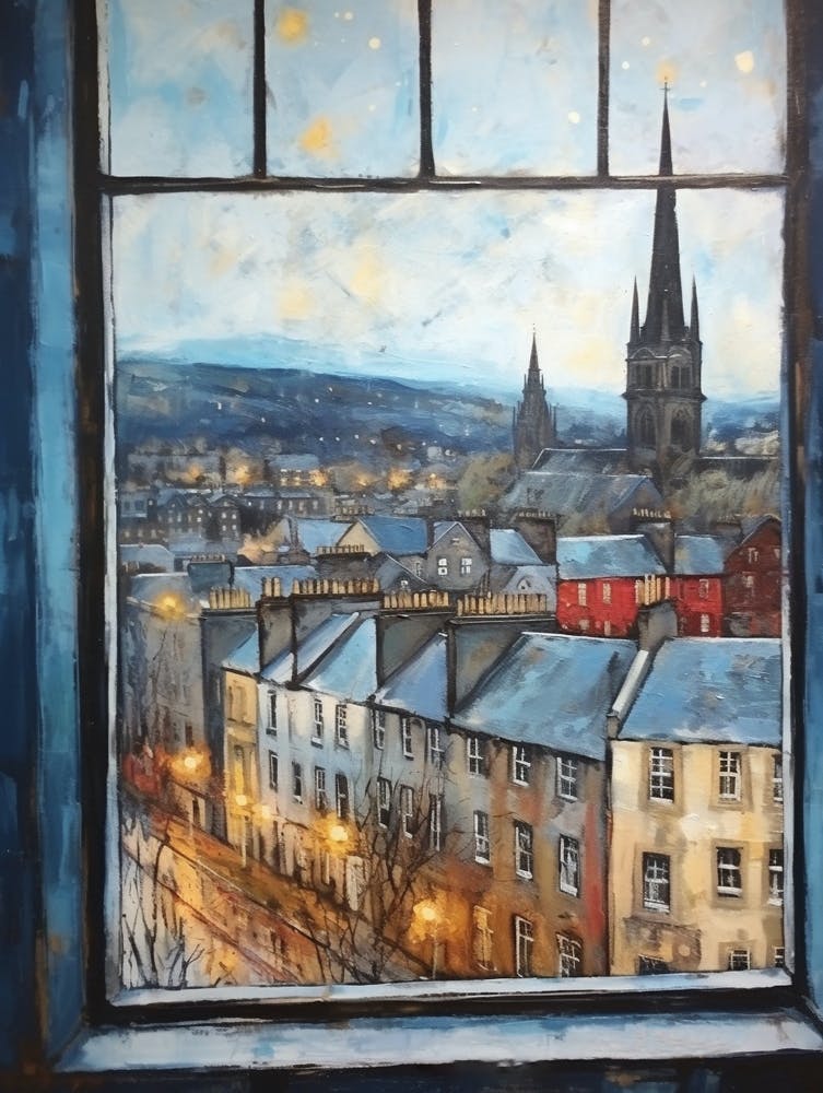Winter Cityscape Edinburgh Scotland 1