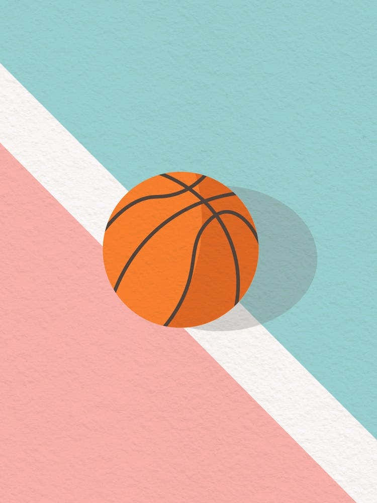 Vintage minimal art Basketball Court