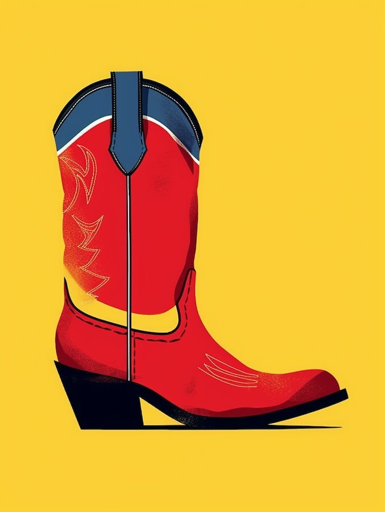 Cowgirl Boots Bright Colours Illustration 1
