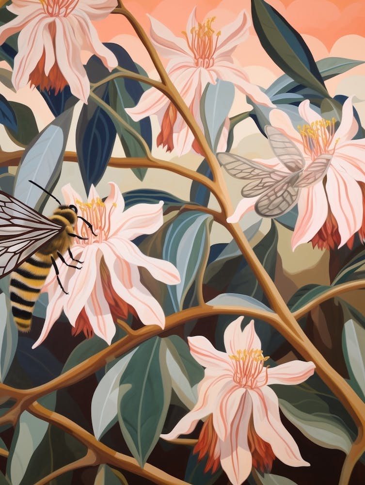 Bee Balm 1 Flower Painting