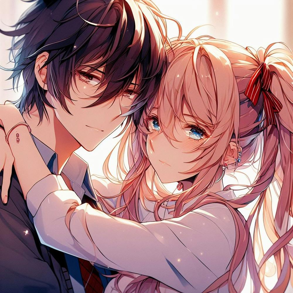 Anime Couple Hugging