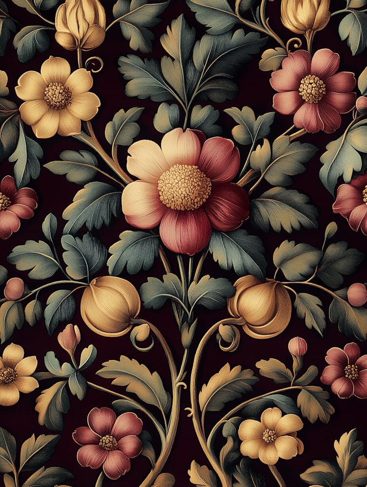 William Morris Artprint, Beautiful Flowers Pattern, Modern Colores, Pia