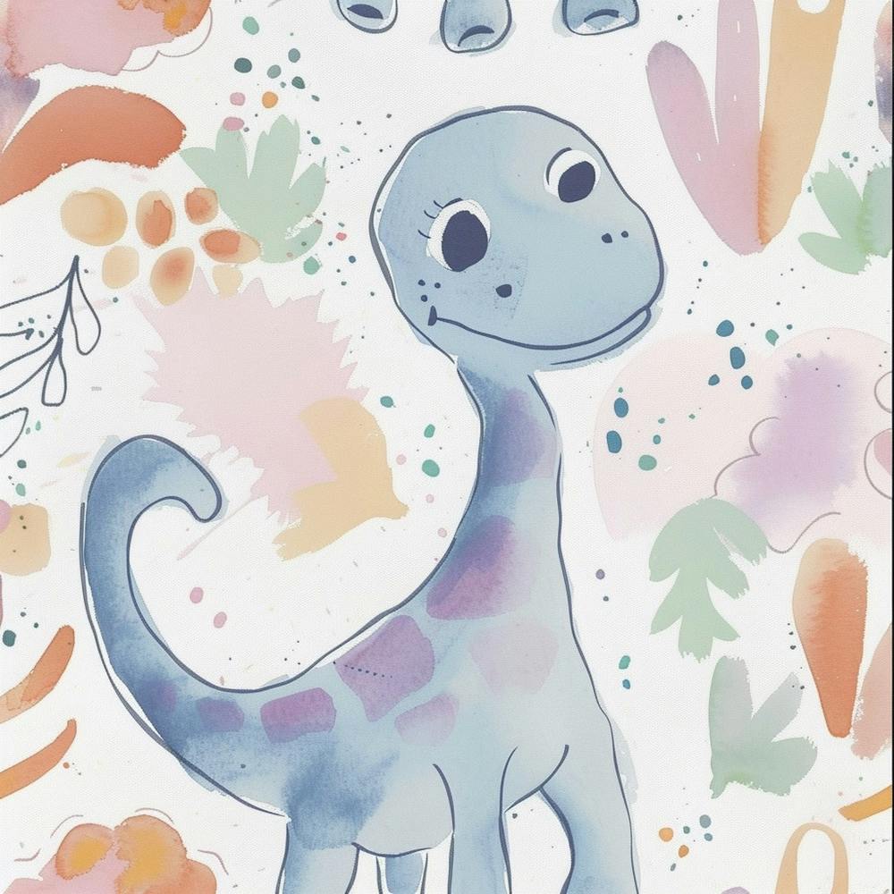 Cute Corythosaurus Dinosaur Watercolour Style  3