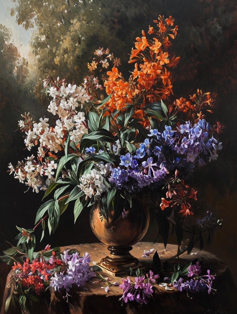 Baroque Floral Still Life Phlox 3