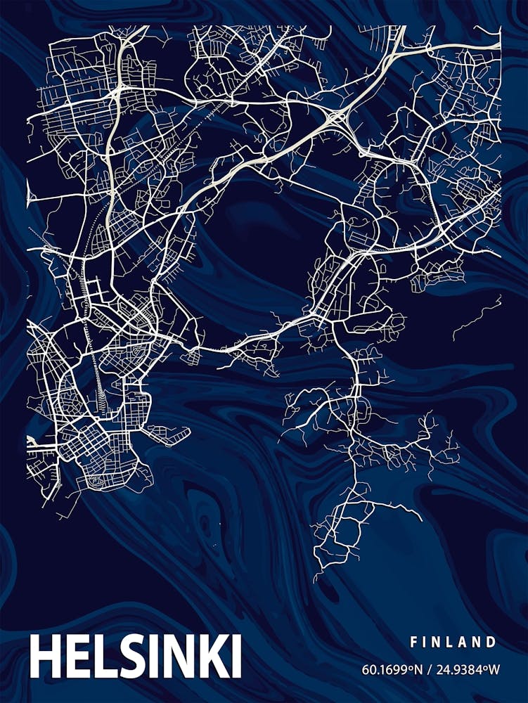 Helsinki Crocus Marble Map