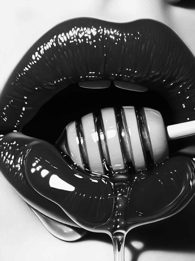 Black And White Lips 1