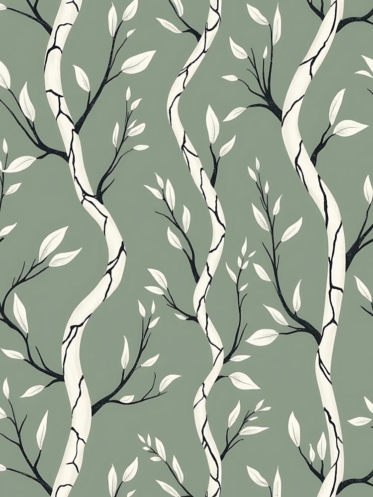 Calm Botanical Flow In Sage Tones