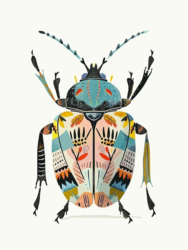 Farbenfrohe Insektenillustration Käfer 20