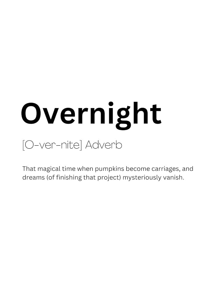 Overnight Definition Meaning