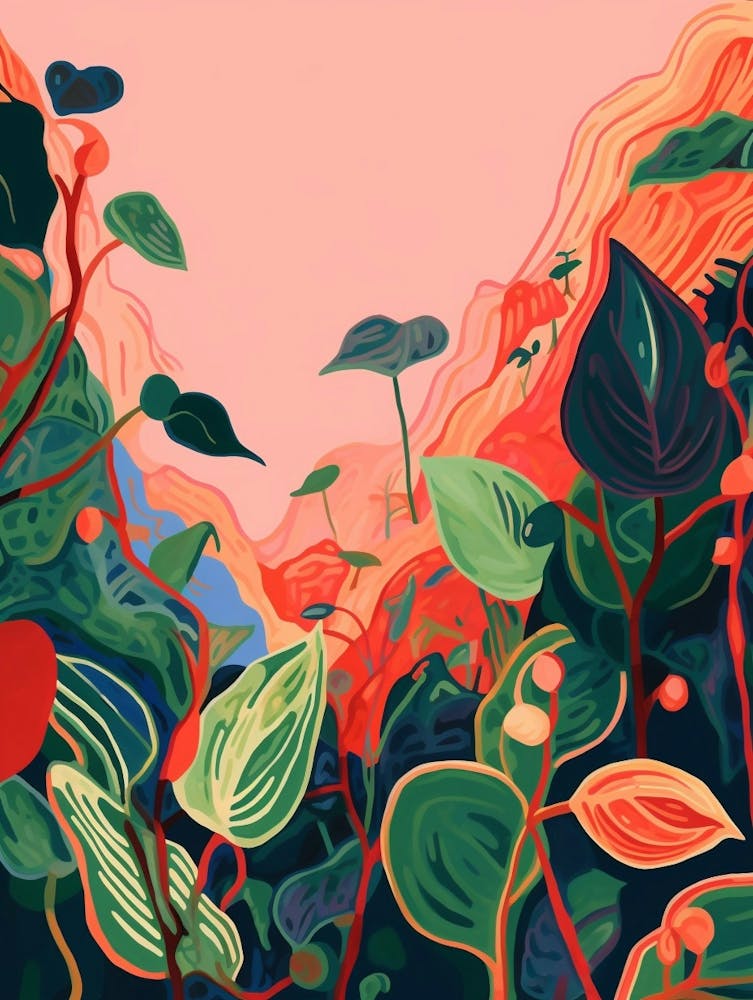 Boho Plant Painting Devils Ivy