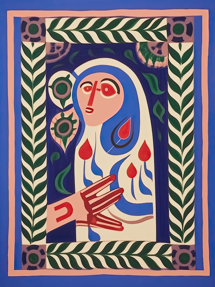 Folk Abstract Face Illustration 7