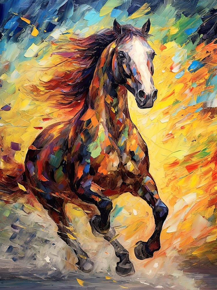 Running Horse Painting On Canvas 5