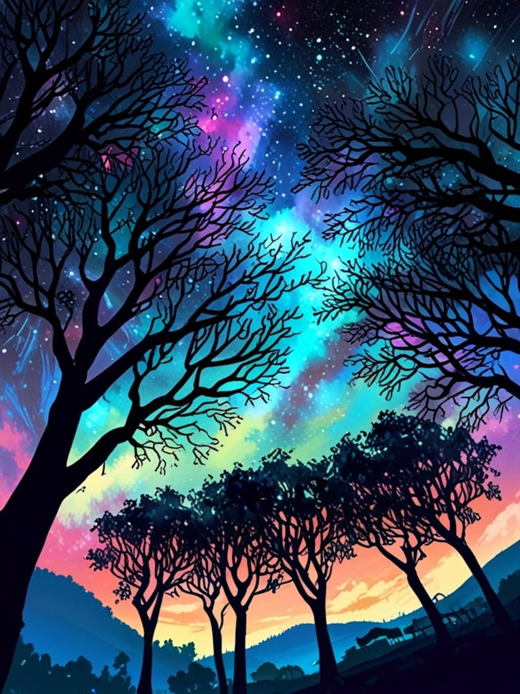 Night Sky With Trees 1