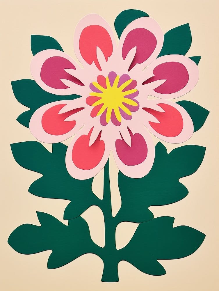 Cut Out Style Flower Art Edelweiss 3