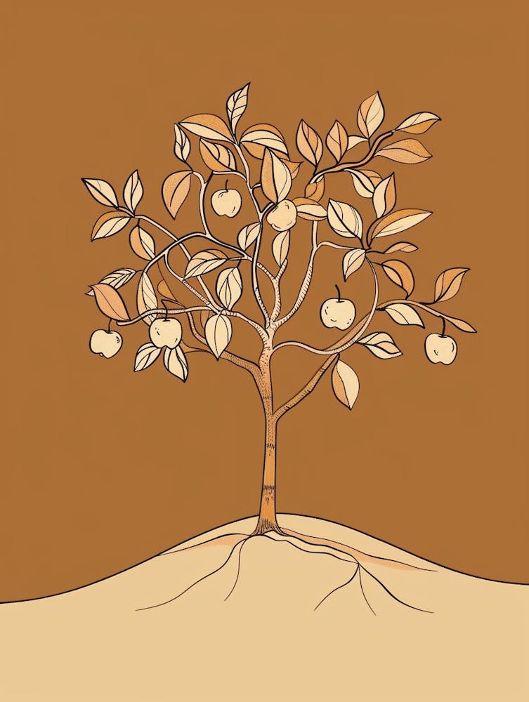 Apple Tree Minimalistic Drawing 4