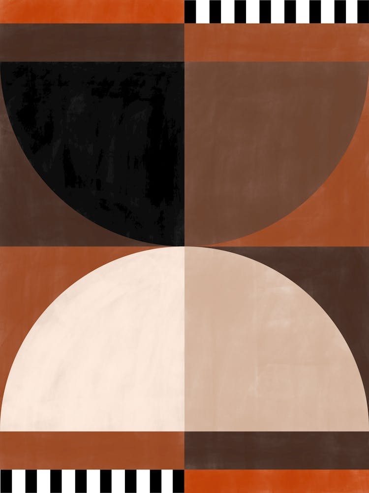 Terracotta and Beige Semi Circles Poster