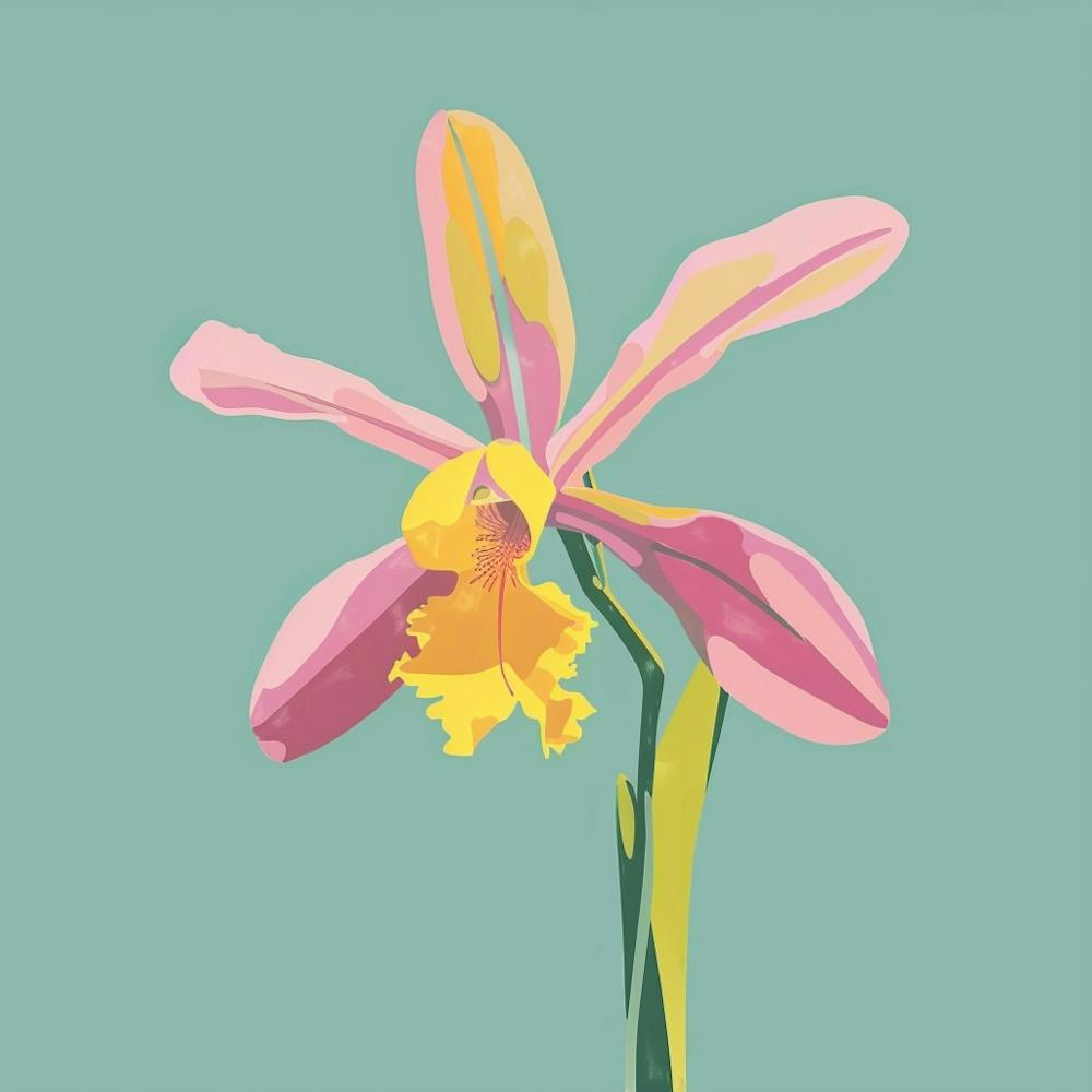 Monkey Orchid 1 Square Flower Illustration