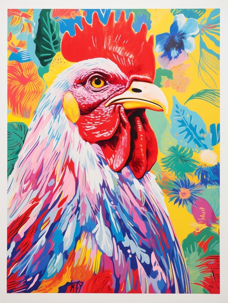 Buntes Vogelgemälde Huhn 7