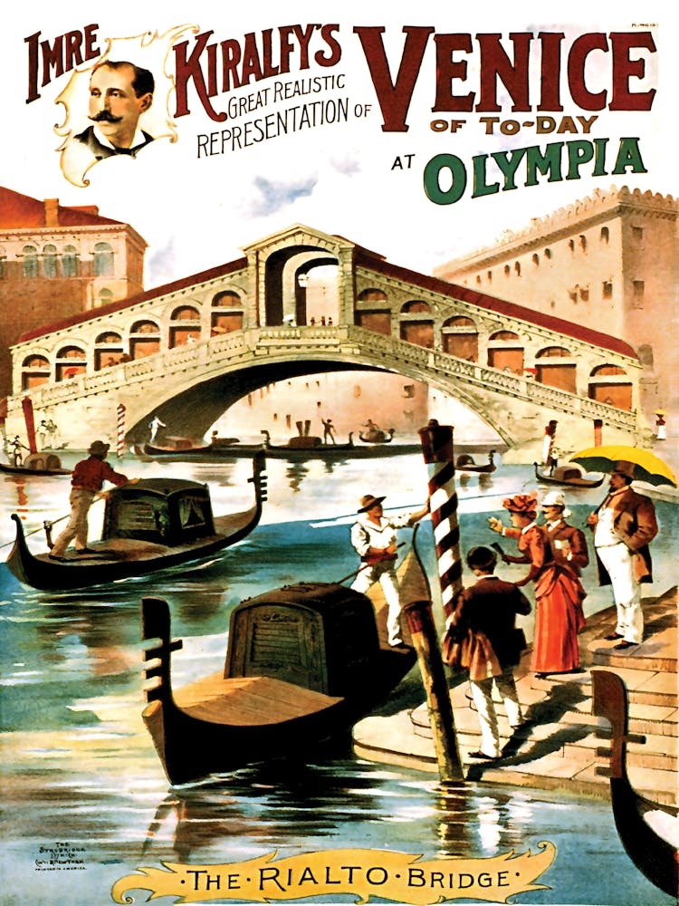Rialto Bridge, Venice, Presentation, Travel Poster