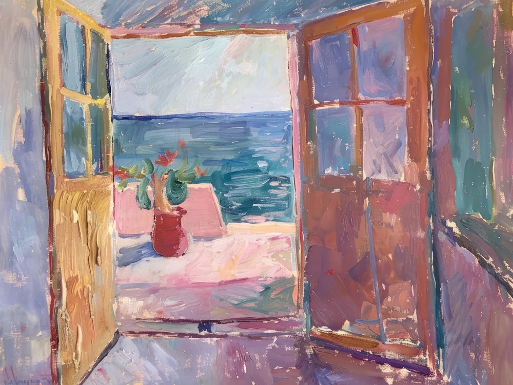 Seabird Sanctuary Painting Inspired By Paul Cezanne