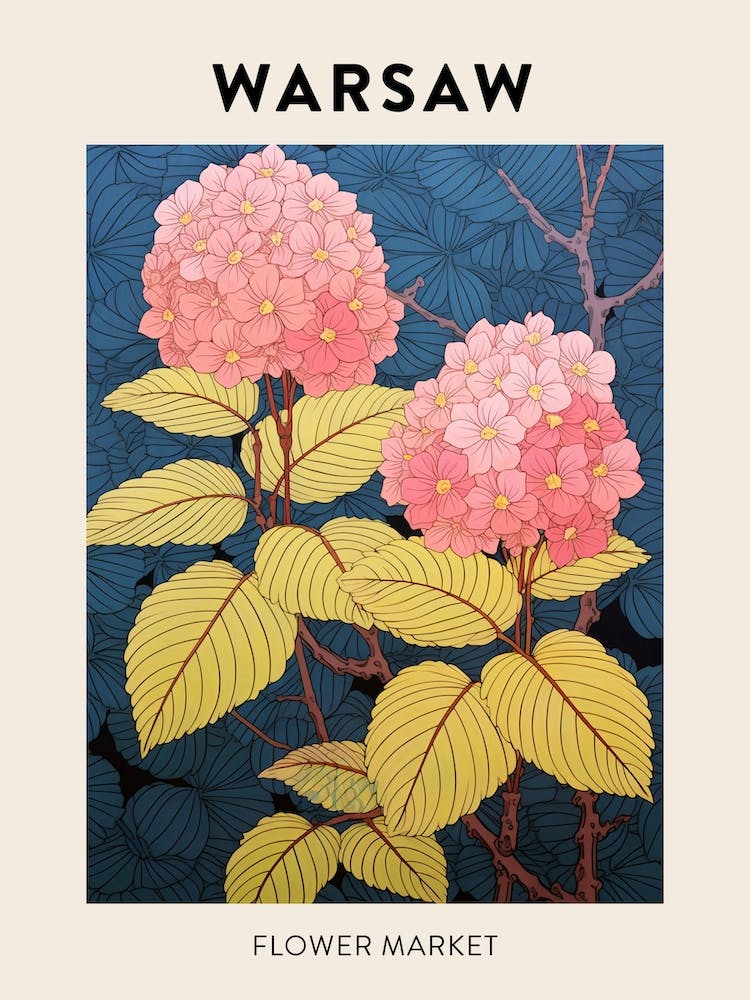Warsaw Poland Botanical Flower Market Poster