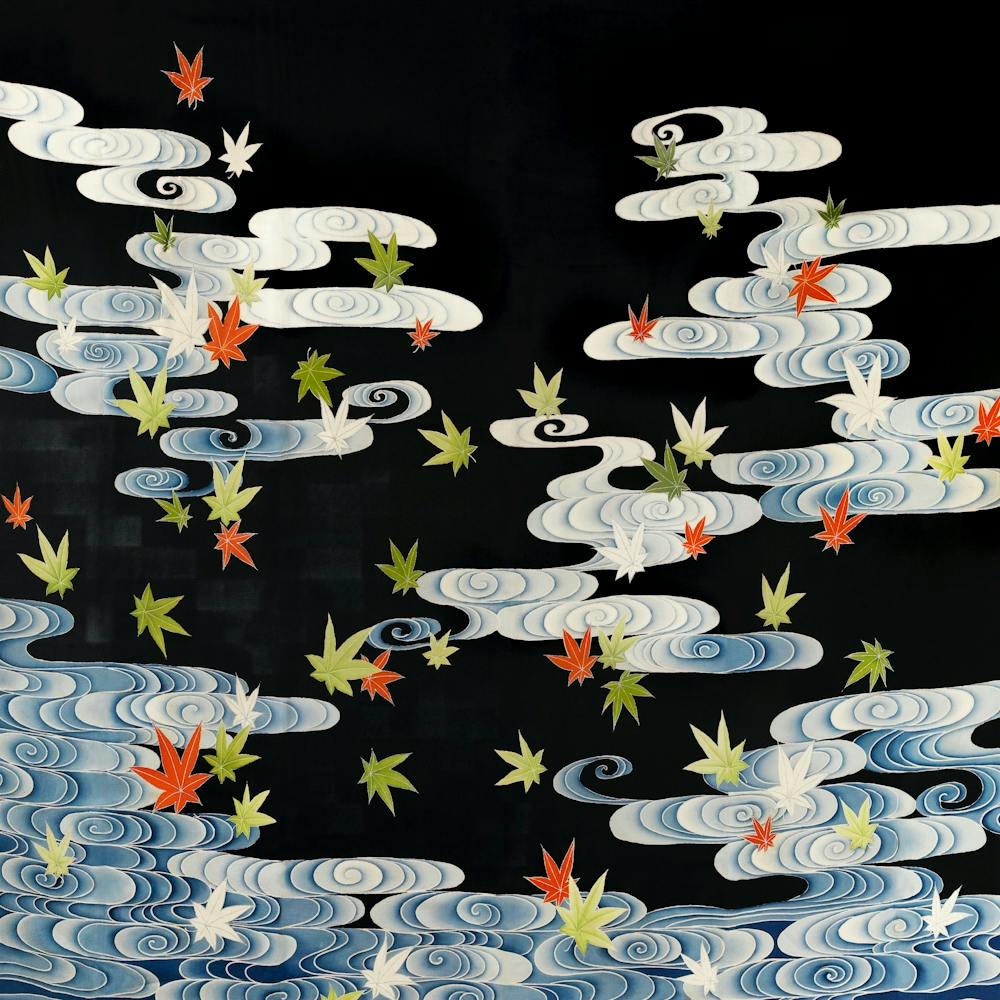 Susoshiki With Maple Leaves In The Tatsuta River