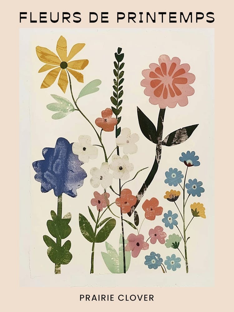 Spring Floral French Poster  Prairie Clover 4
