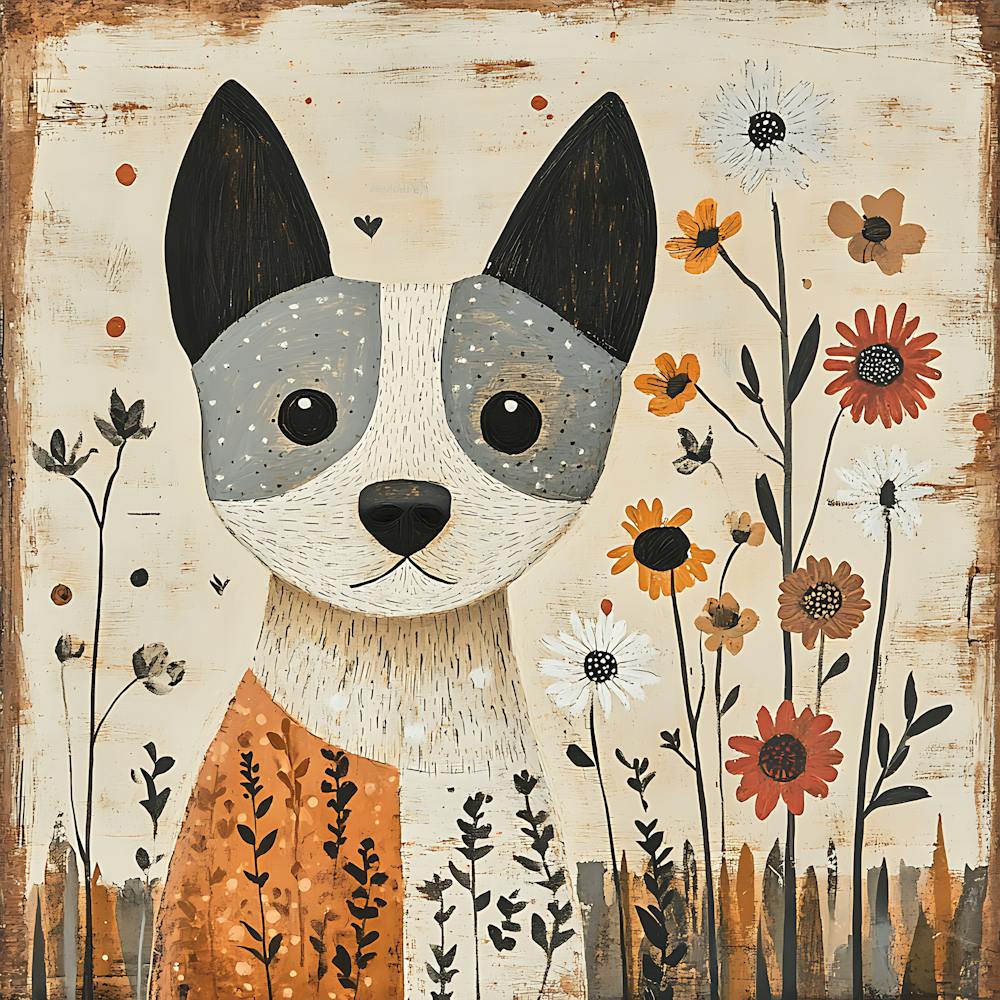 Dog With Flowers 2