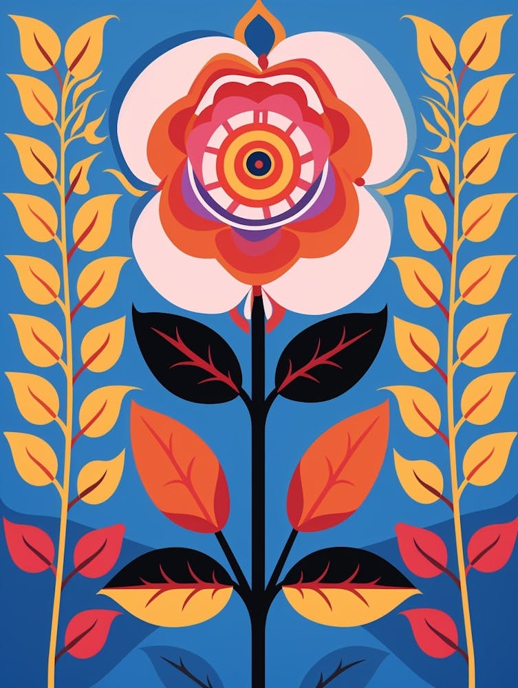 Flower Motif Painting Rose 1