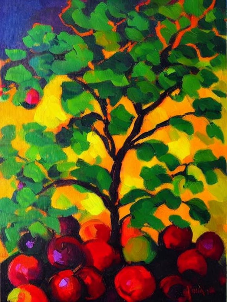 Elderberry Vibrant Matisse Inspired Painting Fruit