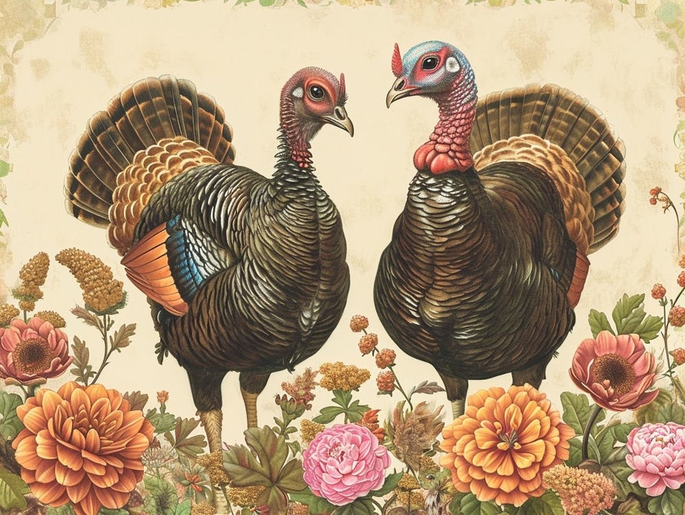 Floral Animal Illustration Turkey 3